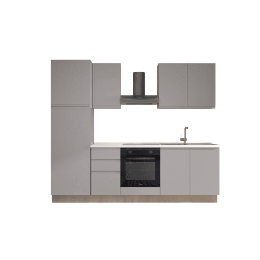 Cozinha com eletrodomésticos GILDA GOLA 255cm direita cinza claro