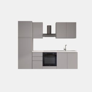 Cozinha com eletrodomésticos GILDA GOLA 255cm direita cinza claro