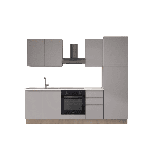Cozinha com eletrodomésticos GILDA GOLA 255cm esquerda cinza claro