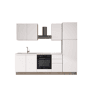 Cozinha com eletrodomésticos GILDA GOLA 255cm esquerda branco mate e cinza claro