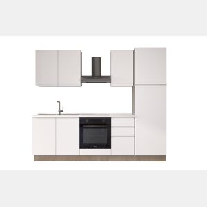 Cozinha com eletrodomésticos GILDA GOLA 255cm esquerda branco mate e cinza claro
