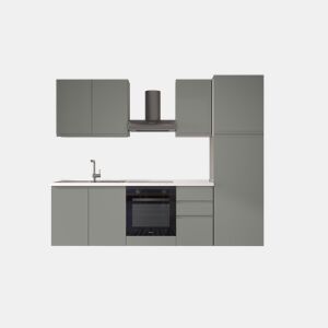 Cozinha com eletrodomésticos GILDA GOLA 255cm esquerda verde e cinza claro
