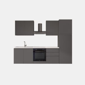 Cozinha com eletrodomésticos GILDA GOLA 270cm esquerda cinza escuro e titânio
