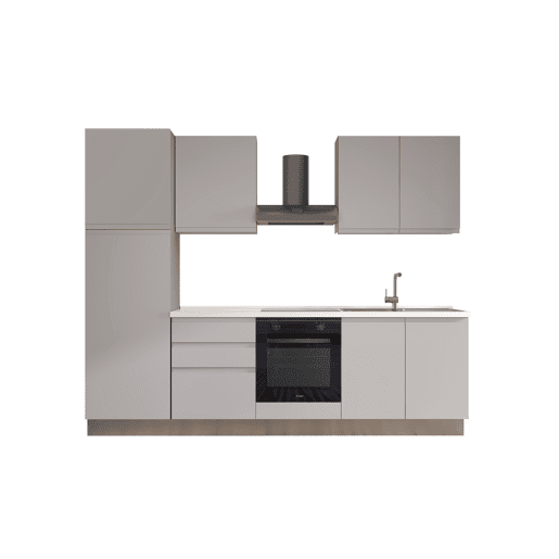 Cozinha com eletrodomésticos GILDA GOLA 270cm direita cinza claro