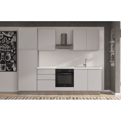 Cozinha com eletrodomésticos GILDA GOLA 270cm direita cinza claro