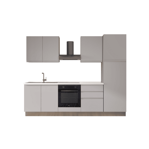 Cozinha com eletrodomésticos GILDA GOLA 270cm esquerda cinza claro Cozinha com eletrodomésticos GILDA GOLA 270cm esquerda cinza claro