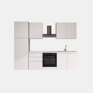 Cozinha com eletrodomésticos GILDA GOLA 270cm direita branco mate e cinza claro