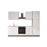 Cozinha com eletrodomésticos GILDA GOLA 270cm esquerda branco mate e cinza claro
