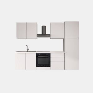 Cozinha com eletrodomésticos GILDA GOLA 270cm esquerda branco mate e cinza claro