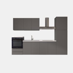 Cozinha com eletrodomésticos GILDA GOLA 300cm esquerda cinza escuro e titânio