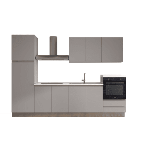 Cozinha com eletrodomésticos GILDA GOLA 300cm direita cinza claro