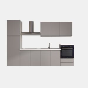 Cozinha com eletrodomésticos GILDA GOLA 300cm direita cinza claro