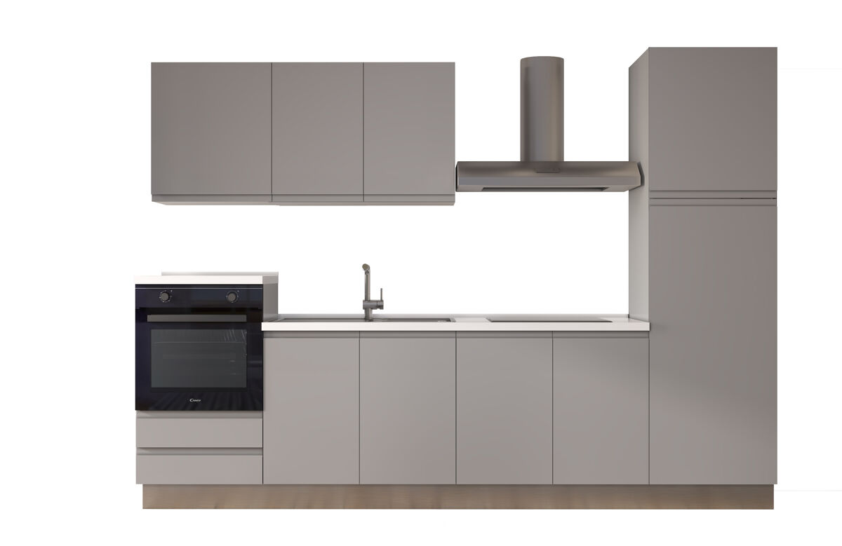 Cocina con electrodomésticos GILDA GOLA izquierda Gris Claro