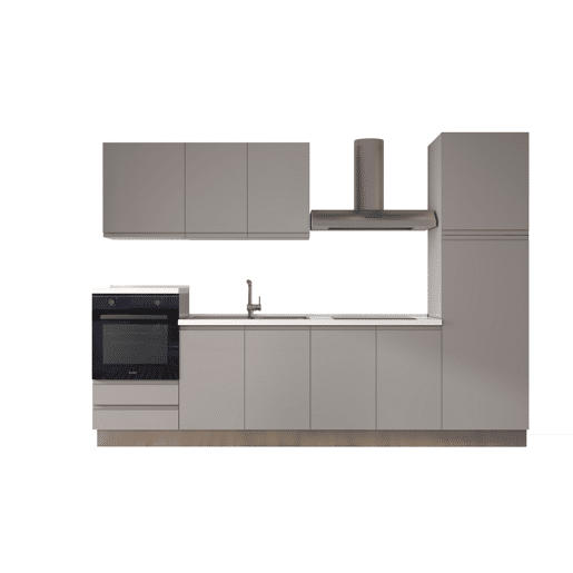 Cozinha com eletrodomésticos GILDA GOLA 300cm esquerda cinza claro
