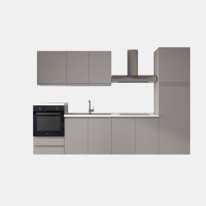 Cozinha com eletrodomésticos GILDA GOLA 300cm esquerda cinza claro