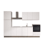 Cozinha com eletrodomésticos GILDA GOLA 300cm direita branco mate e cinza claro