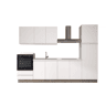 Cozinha com eletrodomésticos GILDA GOLA 300cm esquerda branco mate e cinza claro