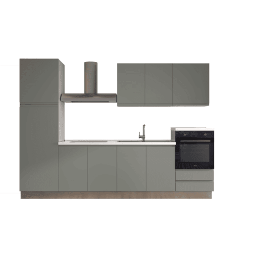 Cozinha com eletrodomésticos GILDA GOLA 300cm direita verde e cinza claro
