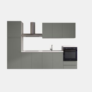 Cozinha com eletrodomésticos GILDA GOLA 300cm direita verde e cinza claro