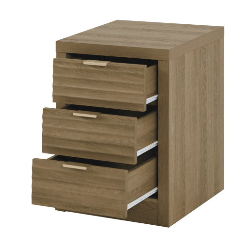 Mesa de cabeceira VENTO com 3 gavetas cor carvalho