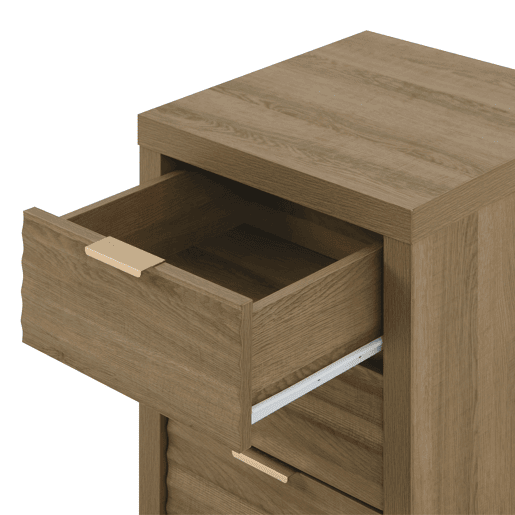 Mesa de cabeceira VENTO com 3 gavetas cor carvalho