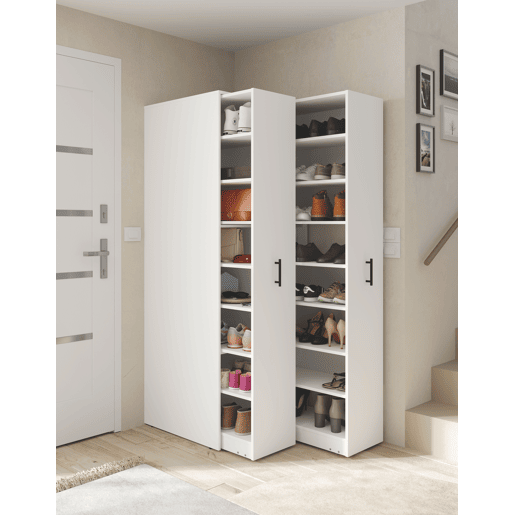 Sapateira retrátil DUALSTEP com 8 aberturas 37x183x60cm branca