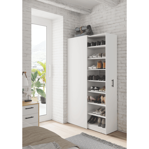 Sapateira retrátil DUALSTEP com 8 aberturas 37x183x60cm branca