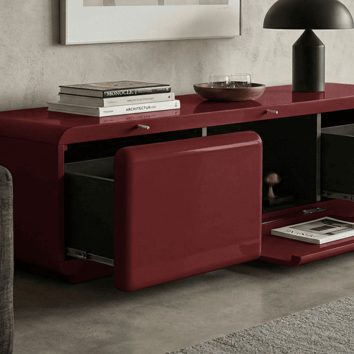 Móvel de TV HOLLOWAY 160cm bordeaux