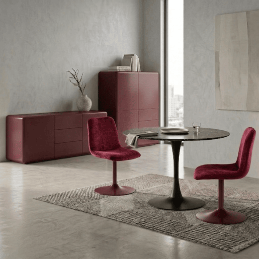 Conjunto de 2 cadeiras giratórias HOLLOWAY bordeaux