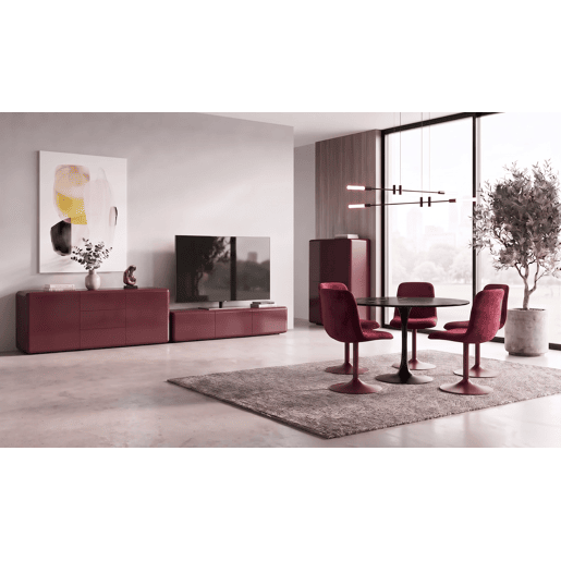 Conjunto de 2 cadeiras giratórias HOLLOWAY bordeaux Conjunto de 2 cadeiras giratórias HOLLOWAY bordeaux