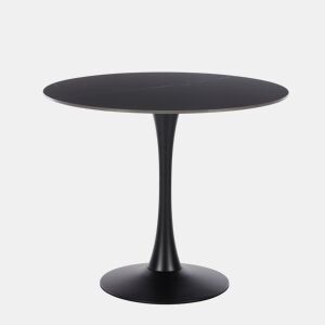 Mesa de jantar redonda HOLLOWAY preto