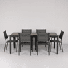 Conjunto de jardim MILLENIUM com mesa e 6 cadeiras cinza escuro