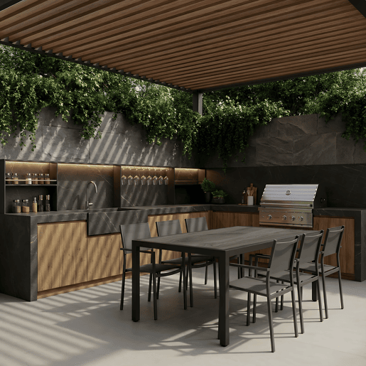 Conjunto de jardim MILLENIUM com mesa e 6 cadeiras cinza escuro Conjunto de jardim MILLENIUM com mesa e 6 cadeiras cinza escuro