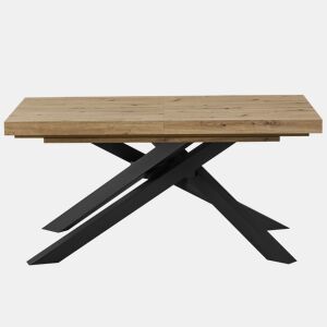 Mesa de jantar extensível ZERMATT carvalho e preto
