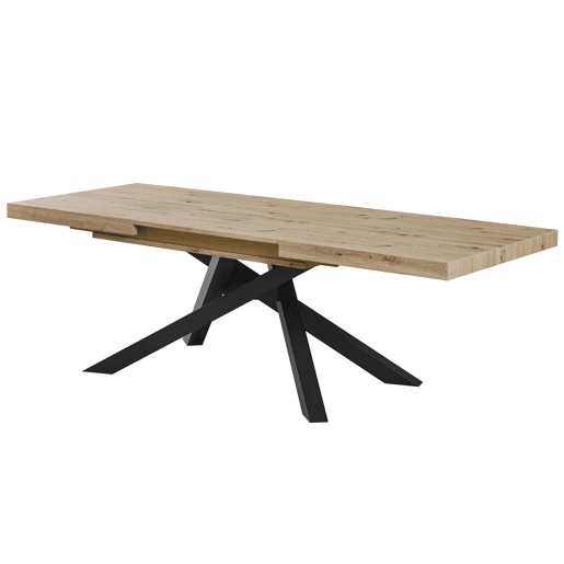 Mesa de jantar extensÃvel ZERMATT carvalho e preto Mesa de jantar extensÃvel ZERMATT carvalho e preto