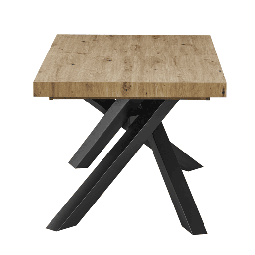 Mesa de jantar extensÃvel ZERMATT carvalho e preto Mesa de jantar extensÃvel ZERMATT carvalho e preto