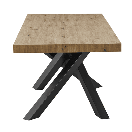 Mesa de jantar extensÃvel ZERMATT carvalho e preto Mesa de jantar extensÃvel ZERMATT carvalho e preto