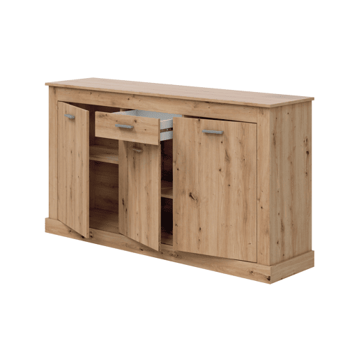 Aparador DACITE 158x87x40cm com 3 portas e 1 gaveta em carvalho