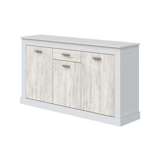Aparador DACITE 158x87x40cm com 3 portas e 1 gaveta em branco Aparador DACITE 158x87x40cm com 3 portas e 1 gaveta em branco