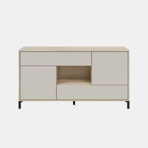 Aparador NAPOLI 151x80x40cm 2 portas e 2 gavetas carvalho e branco