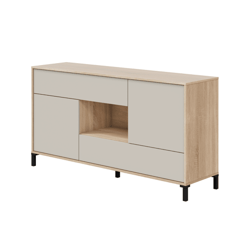 Aparador NAPOLI 151x80x40cm 2 portas e 2 gavetas carvalho e branco Aparador NAPOLI 151x80x40cm 2 portas e 2 gavetas carvalho e branco