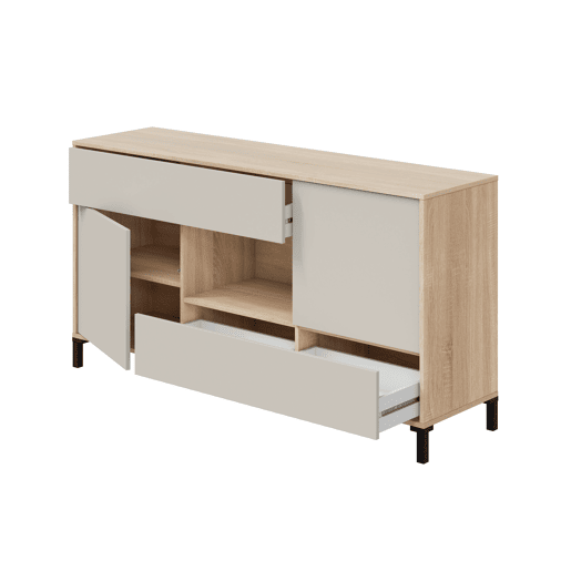 Aparador NAPOLI 151x80x40cm 2 portas e 2 gavetas carvalho e branco Aparador NAPOLI 151x80x40cm 2 portas e 2 gavetas carvalho e branco