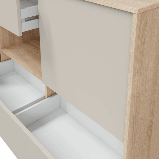 Aparador NAPOLI 151x80x40cm 2 portas e 2 gavetas carvalho e branco Aparador NAPOLI 151x80x40cm 2 portas e 2 gavetas carvalho e branco