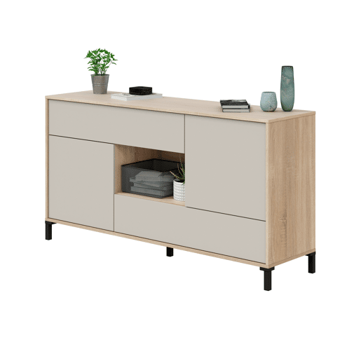 Aparador NAPOLI 151x80x40cm 2 portas e 2 gavetas carvalho e branco Aparador NAPOLI 151x80x40cm 2 portas e 2 gavetas carvalho e branco