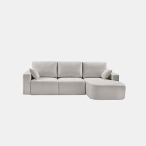 Chaise longue direita ROUND 294cm cinza claro