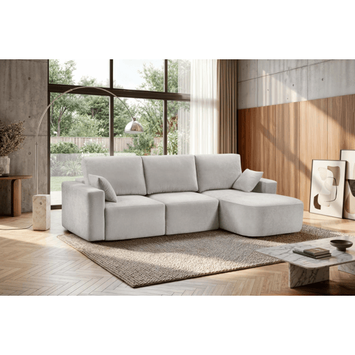 Chaise longue direita ROUND 294cm cinza claro