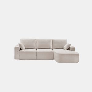 Chaise longue direita ROUND 234cm bege