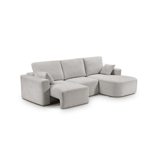 Chaise longue direita ROUND 234cm cinza claro