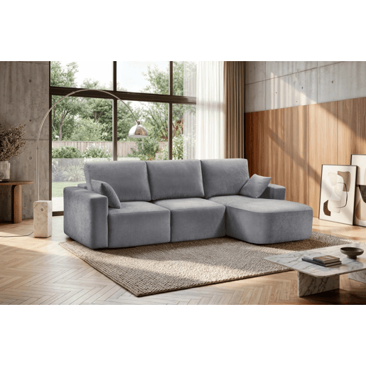 Chaise longue direita ROUND 234cm cinza escuro