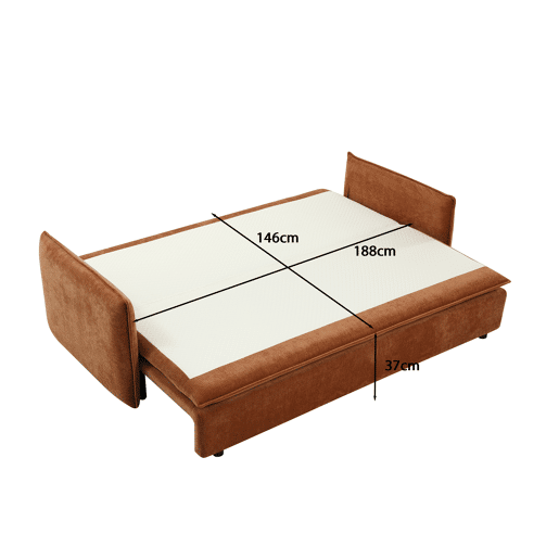 Sofá cama 3 lugares KEITH cor terracota